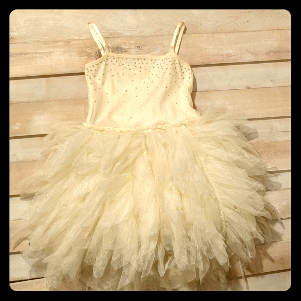 Ooh La La Couture Sz 10 shimmery cream rhinestones